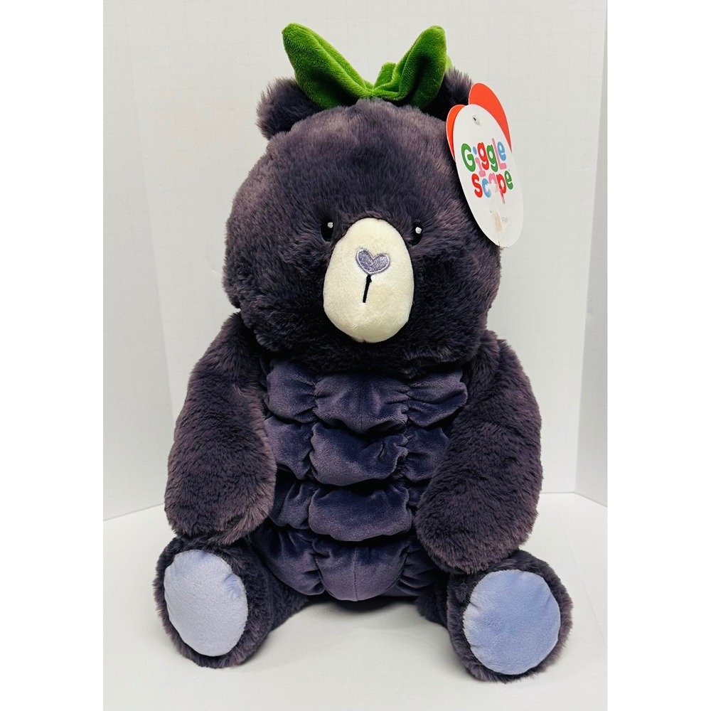 Gigglescape Blackberry Bear 12" Purple Fruit Sitting Teddy Bear Plush NWT